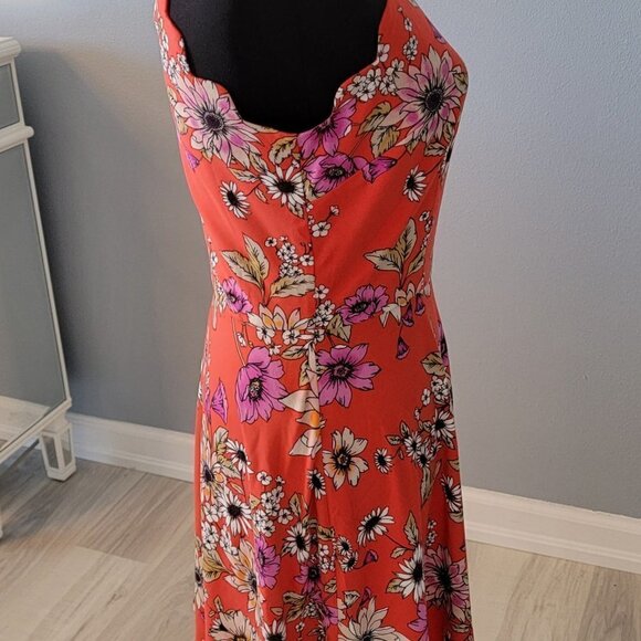 The General Good Orange Floral Scalloped Sun Dress NWOT - Picture 9 of 12